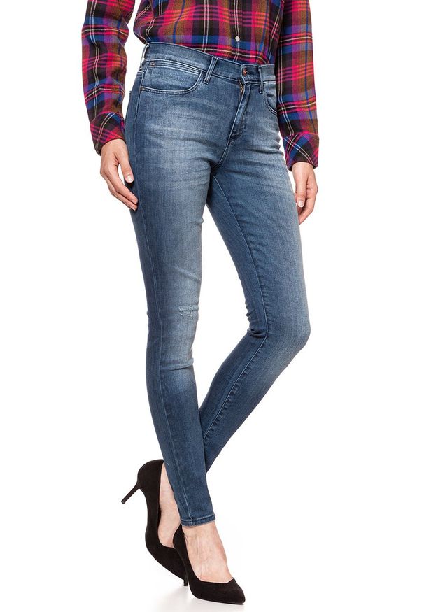 Wrangler - WRANGLER HIGH RISE SKINNY VINTAGE BLUE W27HX785R 112128146. Stan: podwyższony. Styl: vintage