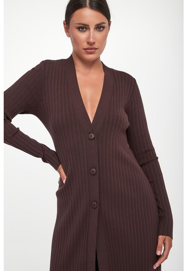 Twinset U&B - Kardigan damski prążkowany TWINSET U&B. Materiał: prążkowany
