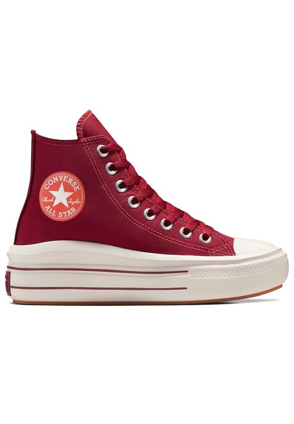 Buty damskie Converse Chuck Taylor All Star Move Archival Athletics A12586C - czerwone. Kolor: czerwony. Materiał: guma. Szerokość cholewki: normalna. Obcas: na platformie. Model: Converse All Star