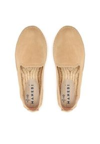 Manebi Espadryle Suede Flat Espadrilles Beżowy. Kolor: beżowy. Materiał: skóra, zamsz