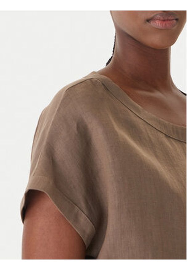 Marella T-Shirt Geyser 2615111132 Beżowy Regular Fit. Kolor: beżowy. Materiał: len