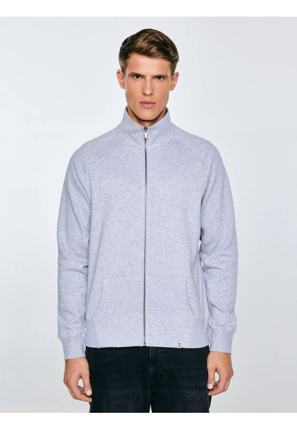 Big-Star - Bluza męska rozpinana szara Madorol 901. Kolor: szary. Wzór: gładki