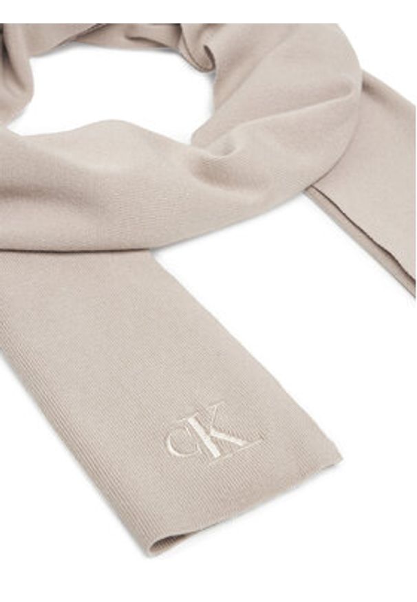 Calvin Klein Szalik Fine LV04D8021G Beżowy. Kolor: beżowy. Materiał: wiskoza