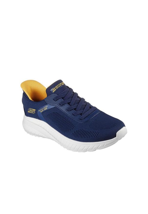 skechers - Buty sportowe męskie Skechers Bobs Squad Chaos SLIP-INS. Kolor: niebieski. Materiał: materiał. Szerokość cholewki: normalna