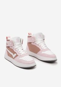 Renee - Różowo-Białe Sneakersy Esspina. Wysokość cholewki: za kostkę. Kolor: różowy. Szerokość cholewki: normalna. Wzór: aplikacja, gładki #5