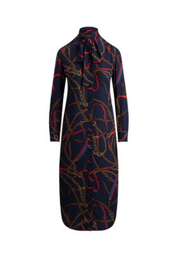 Lauren Ralph Lauren - LAUREN RALPH LAUREN Sukienka koszulowa 200P03552001 Granatowy Regular Fit. Kolor: niebieski. Materiał: syntetyk. Typ sukienki: koszulowe