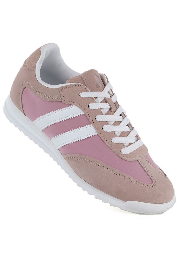 Skórzane półbuty sportowe damskie różowe McArthur MA258W. Okazja: na co dzień. Kolor: różowy. Materiał: skóra. Styl: sportowy