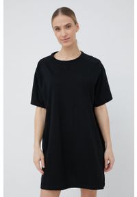 outhorn - Outhorn sukienka bawełniana kolor czarny mini oversize. Kolor: czarny. Materiał: bawełna. Długość rękawa: krótki rękaw. Wzór: gładki. Typ sukienki: oversize. Długość: mini #2