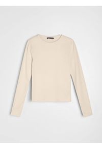 Sinsay - Bawełniana koszulka z długim rękawem - żółty. Kolor: żółty. Materiał: bawełna. Długość rękawa: długi rękaw. Długość: długie #1