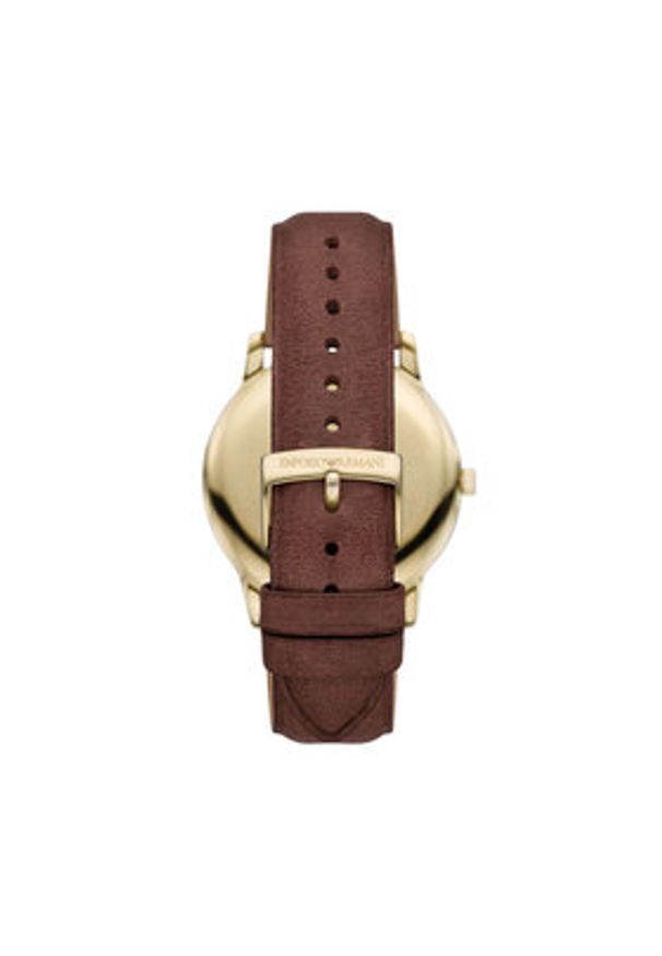Emporio Armani Zegarek Minimalist AR11610 Brązowy. Kolor: brązowy