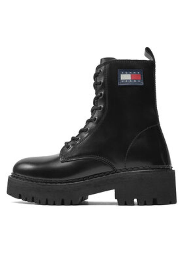 Tommy Jeans Trapery Urban Tommy Jeans Lace Up Boot EN0EN01995 Czarny. Kolor: czarny. Materiał: skóra