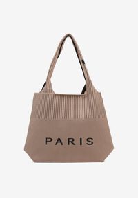 Born2be - Beżowa Szydełkowa Torebka Shopper o Trapezowym Kształcie Saliatria. Kolor: beżowy. Sezon: lato, wiosna. Styl: elegancki, casual