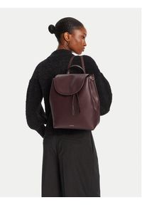 Calvin Klein Plecak Foil Logo Flap Backpack LV04F3297G Bordowy. Kolor: czerwony. Materiał: skóra