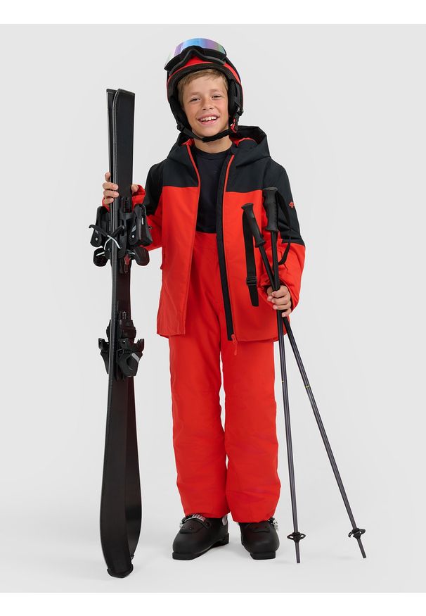 4f - 4F Kurtka narciarska membrana 5000 chłopięca - czerwona 146 (10-11 lat). Kolor: czerwony. Materiał: poliester. Sezon: lato