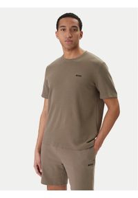 BOSS T-Shirt Waffle 50535891 Brązowy Regular Fit. Kolor: brązowy. Materiał: bawełna #1