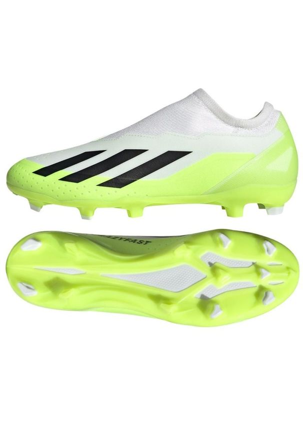 Adidas - Buty adidas X CRAZYFAST.3 Ll Fg M HQ4515 białe białe. Kolor: biały. Materiał: materiał. Szerokość cholewki: normalna