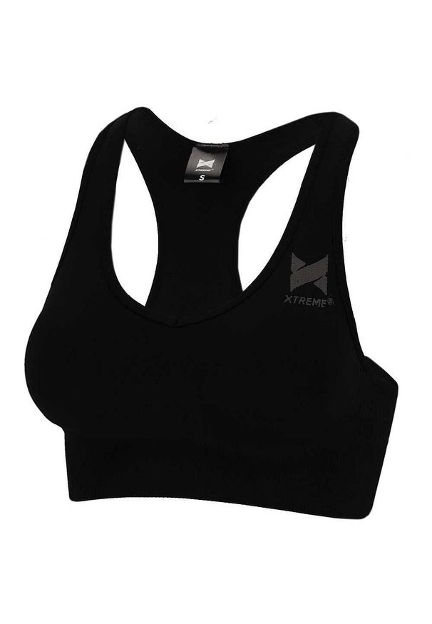 XTREME - Top sportowy damski. Kolor: czarny. Materiał: elastan, poliester. Sport: fitness