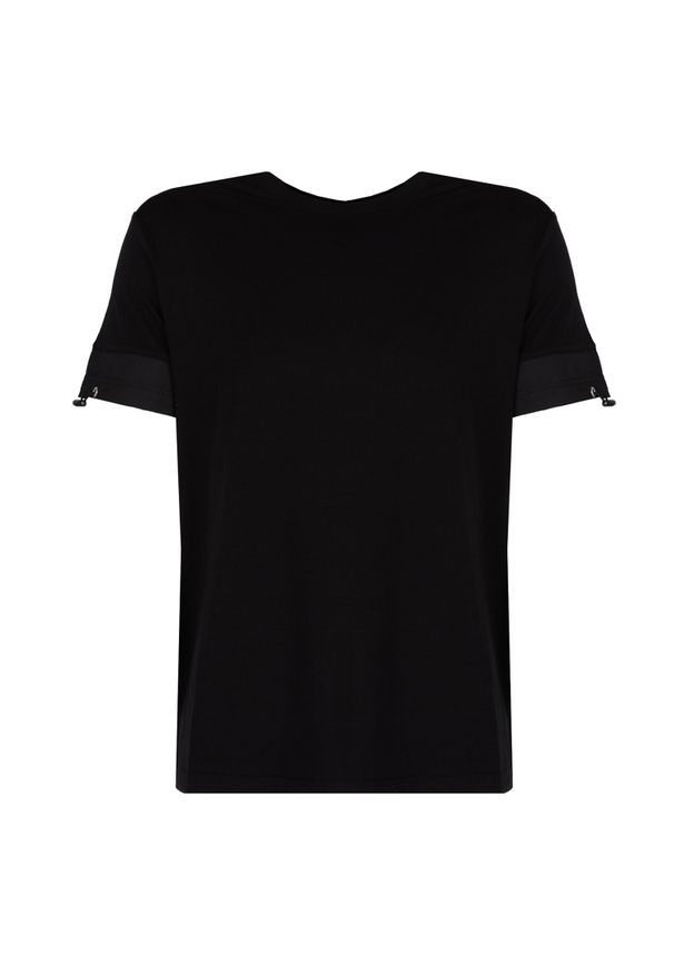 Les Hommes T-Shirt | LBT1020700N | Mężczyzna | Czarny. Okazja: na co dzień. Kolor: czarny. Materiał: poliester, bawełna, elastan. Długość rękawa: krótki rękaw. Styl: casual, elegancki