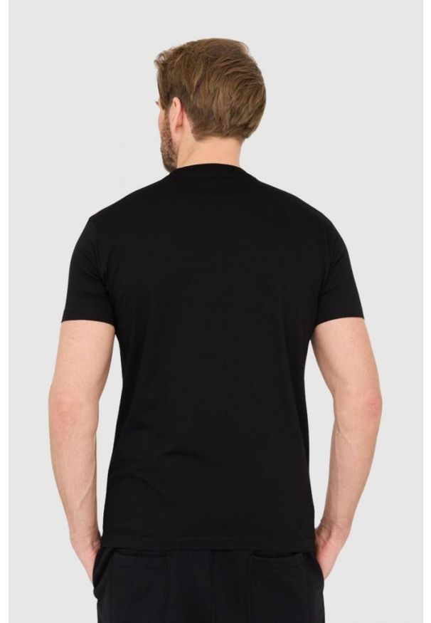 DSQUARED2 Czarny męski bawełniany t-shirt z dużym logo, Rozmiar XL. Kolor: czarny. Materiał: bawełna