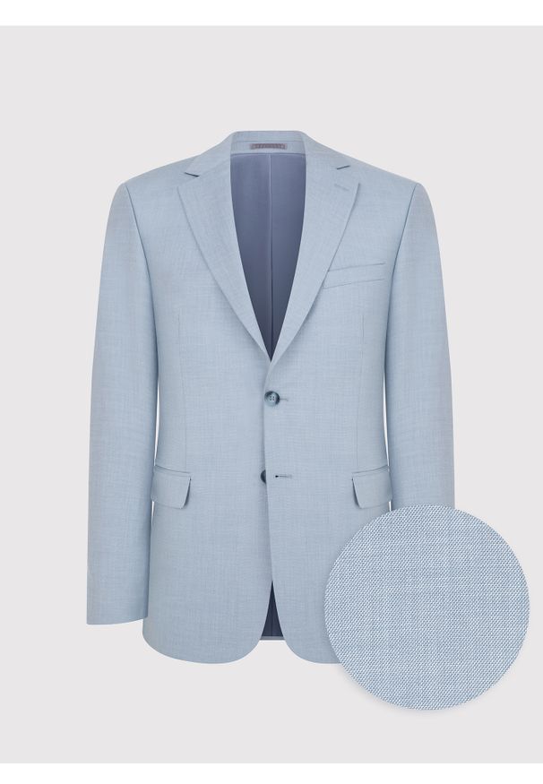 Pako Lorente - PAKO LORENTE - Jasnoniebieska marynarka garniturowa. Kolor: niebieski. Materiał: poliester, wiskoza. Wzór: gładki. Styl: młodzieżowy
