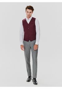 Pako Lorente - PAKO LORENTE – Gładka jednorzędowa kamizelka męska. Materiał: poliester, elastan, wiskoza. Wzór: gładki #8