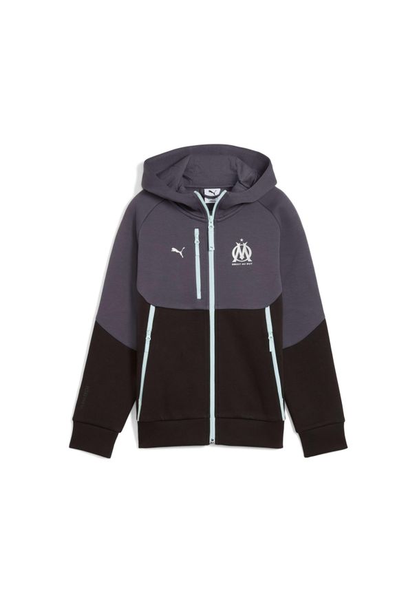 Puma - Dzieciowa bluzą z kapturem OM. Typ kołnierza: kaptur. Kolor: czarny. Sport: piłka nożna