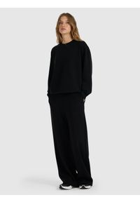 4f - 4F Bluza dresowa nierozpinana z modalem damska - czarna XL. Okazja: na co dzień. Typ kołnierza: bez kaptura. Kolor: czarny. Materiał: dresówka. Wzór: gładki, ze splotem. Styl: casual, klasyczny, sportowy #2
