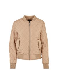 Damska nylonowa kurtka diamentowa Urban Classics. Okazja: na co dzień. Kolor: beżowy. Materiał: nylon. Sezon: zima. Styl: casual #1