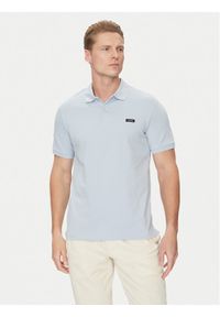 Calvin Klein Polo K10K111196 Błękitny Slim Fit. Typ kołnierza: polo. Kolor: niebieski. Materiał: bawełna #1