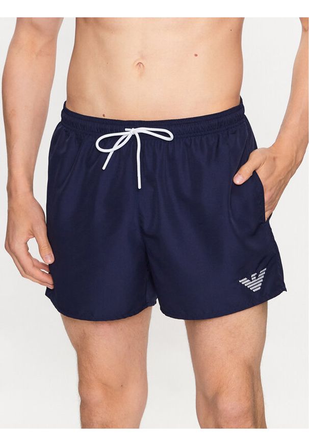 Emporio Armani Underwear Szorty kąpielowe 211752 3R438 48336 Granatowy Regular Fit. Kolor: niebieski. Materiał: syntetyk