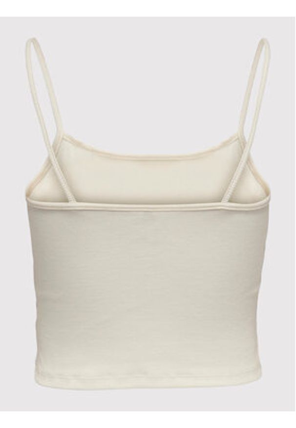 only - ONLY Top Nessa 15231169 Beżowy Slim Fit. Kolor: beżowy. Materiał: bawełna