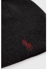 Polo Ralph Lauren czapka bawełniana kolor szary z cienkiej dzianiny bawełniana. Kolor: szary. Materiał: bawełna, dzianina #3