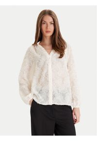 only - ONLY Bluzka Korsa 15360837 Beżowy Oversize. Kolor: beżowy. Materiał: syntetyk