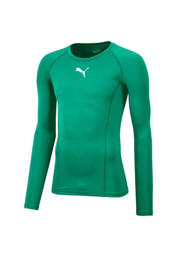 Koszulka do piłki nożnej męska Puma Liga Baselayer Tee LS. Kolor: zielony. Materiał: poliester