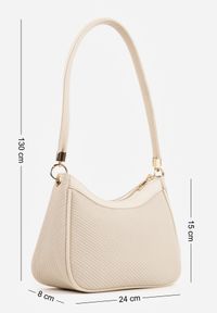 Born2be - Ciemnobeżowa Elegancka Torebka Bagietka na Ramię z Dodatkowym Paskiem Phalese. Kolor: beżowy. Wzór: gładki. Styl: elegancki. Rodzaj torebki: na ramię #2