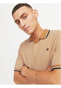 Jack & Jones - Jack&Jones Polo Bluwin 12169064 Pomarańczowy Regular Fit. Typ kołnierza: polo. Kolor: pomarańczowy. Materiał: bawełna, syntetyk