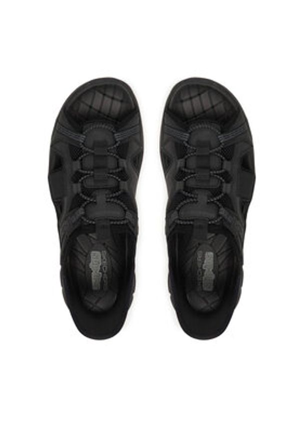 skechers - Skechers Sandały Revolted SS - Merrick 205181/BLK Czarny. Kolor: czarny. Materiał: skóra