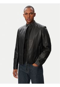 Hugo - HUGO Kurtka skórzana Likos 50564039 Czarny Slim Fit. Kolor: czarny. Materiał: skóra #1