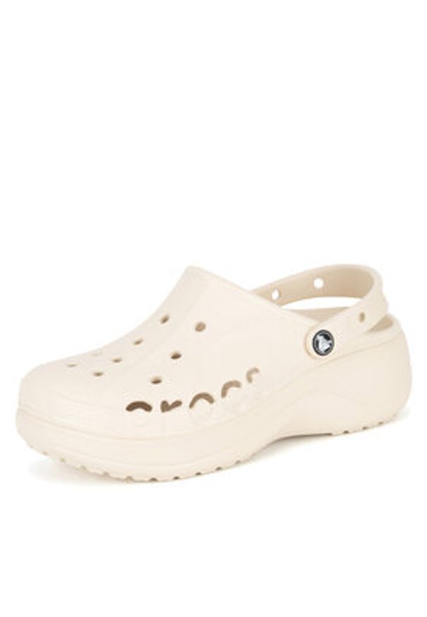 Crocs Klapki BAYA PLATFORM CLOG 208186-11S Beżowy. Kolor: beżowy. Materiał: materiał, syntetyk. Obcas: na platformie