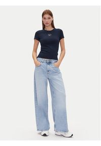 Tommy Jeans T-Shirt Tjw Slim Essential Logo 2 Tee DW0DW20316 Granatowy Regular Fit. Kolor: niebieski. Materiał: syntetyk, bawełna #5