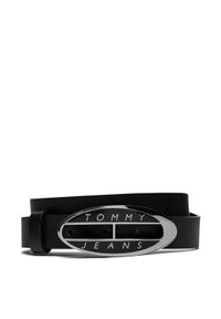 Tommy Jeans Pasek Damski Tjw Origin Belt AW0AW15840 Czarny. Kolor: czarny. Materiał: skóra