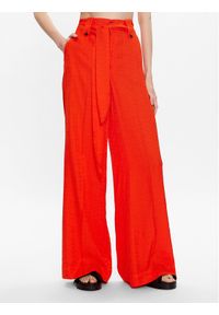 TwinSet - TWINSET Spodnie materiałowe 231TT2143 Pomarańczowy Regular Fit. Kolor: pomarańczowy. Materiał: materiał, wiskoza #1