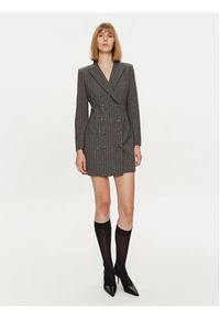 SIMONA CORSELLINI - Simona Corsellini Sukienka codzienna A24CPAB028 Szary Regular Fit. Okazja: na co dzień. Kolor: szary. Materiał: syntetyk. Typ sukienki: proste. Styl: casual #4