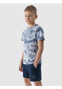 4F JUNIOR - T-shirt z nadrukiem chłopięcy - multikolor. Okazja: na co dzień. Kolor: wielokolorowy. Materiał: bawełna, dzianina, jersey. Długość rękawa: krótki rękaw. Długość: krótkie. Wzór: nadruk. Sezon: lato. Styl: casual, klasyczny, sportowy