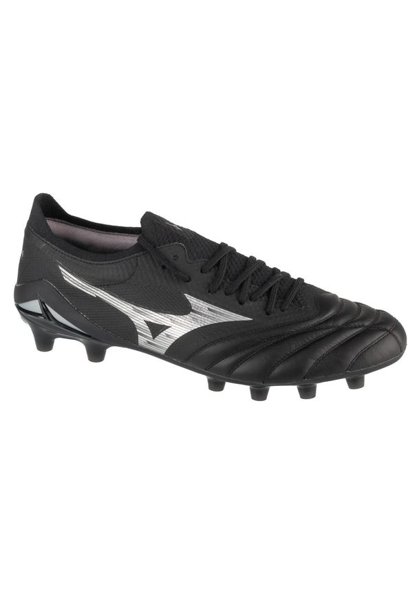 Mizuno - Buty piłkarskie - korki męskie, Morelia Neo IV Beta Elite FG. Zapięcie: sznurówki. Kolor: czarny. Materiał: materiał, syntetyk. Szerokość cholewki: normalna. Sport: piłka nożna