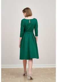 Marie Zélie - Sukienka Anastazja ciemnozielona w kropeczki. Kolor: zielony. Materiał: dzianina. Styl: klasyczny #4