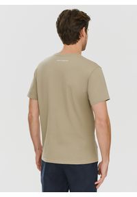 Pako Lorente - PAKO LORENTE – Bawełniany beżowy t-shirt z okrągłym dekoltem. Okazja: na co dzień. Kolor: czerwony, beżowy. Materiał: bawełna. Styl: casual #5