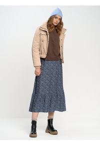 Big-Star - Spódnica damska midi z motywem kwiatowym Fiorda 401. Okazja: na co dzień. Kolor: niebieski. Materiał: materiał, wiskoza. Wzór: kwiaty. Styl: elegancki, casual #2