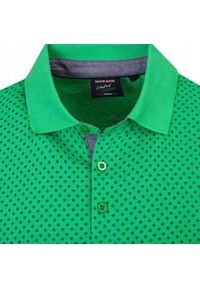 Koszulka Polo - Męska - Pako Jeans - Zielona w Drobny Groszek. Okazja: na co dzień. Typ kołnierza: polo. Kolor: zielony. Materiał: bawełna. Wzór: grochy. Styl: casual