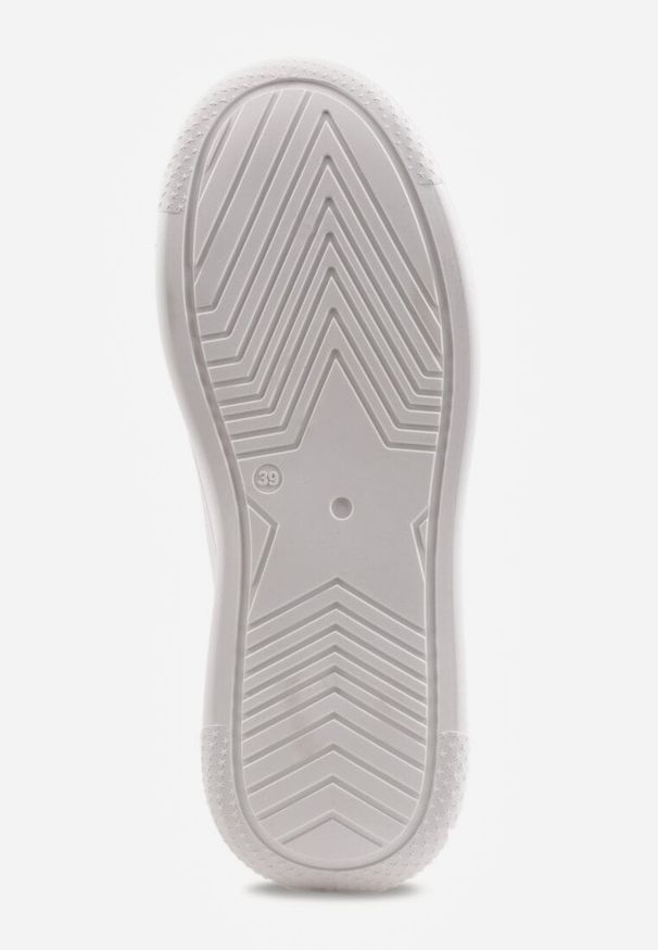 Renee - Białe Sneakersy VICES Ozdobione Gwiazdą i Błyszczącą Wstawką Oranatta. Okazja: na co dzień. Kolor: biały. Materiał: jeans. Wzór: aplikacja